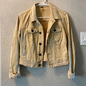 Free People distressed jean jacket. Size 4